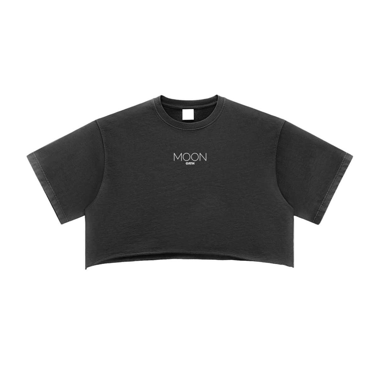 Moon Oath | Snow Washed Raw Edge Crop Top