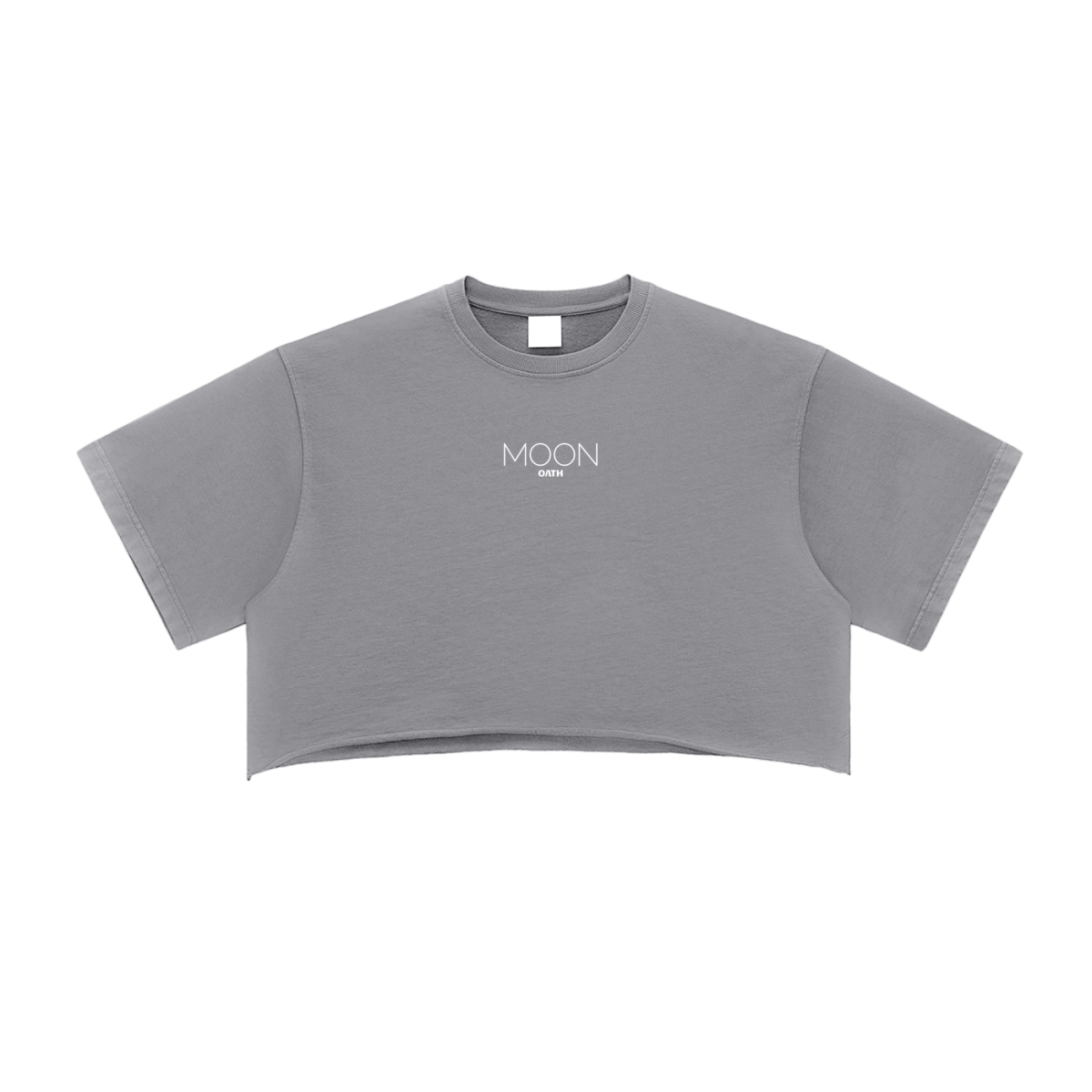  S Moon Oath | Snow Washed Raw Edge Crop Top