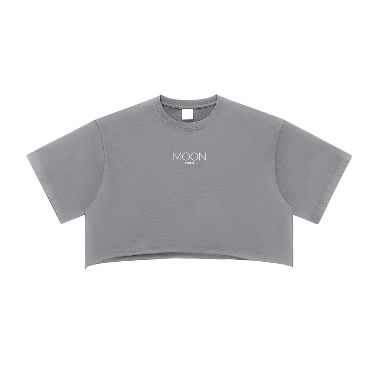  S Moon Oath | Snow Washed Raw Edge Crop Top