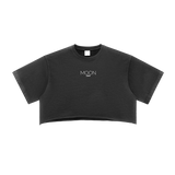 Moon Oath | Snow Washed Raw Edge Crop Top