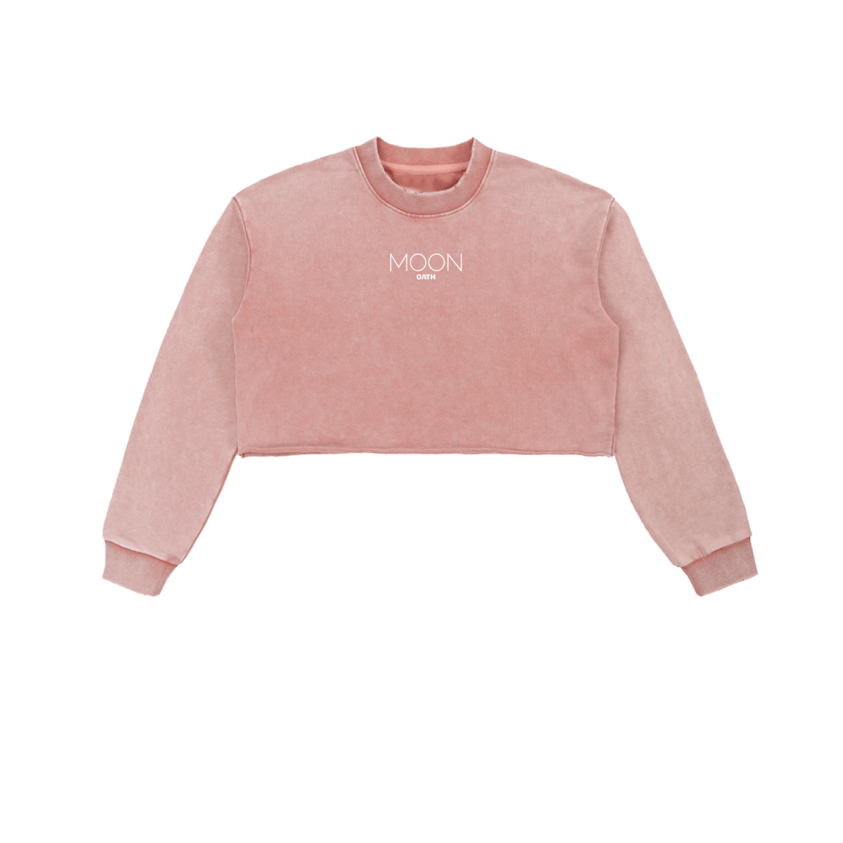  S Moon Oath | Snow Washed Raw Edge Cropped Sweatshirt