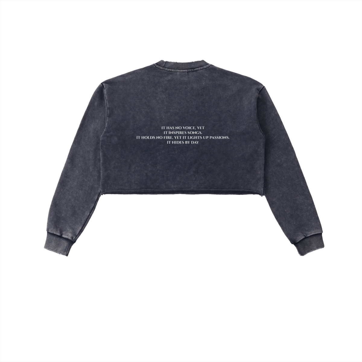 Moon Oath | Snow Washed Raw Edge Cropped Sweatshirt