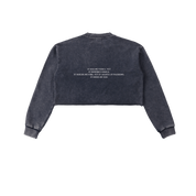 Moon Oath | Snow Washed Raw Edge Cropped Sweatshirt