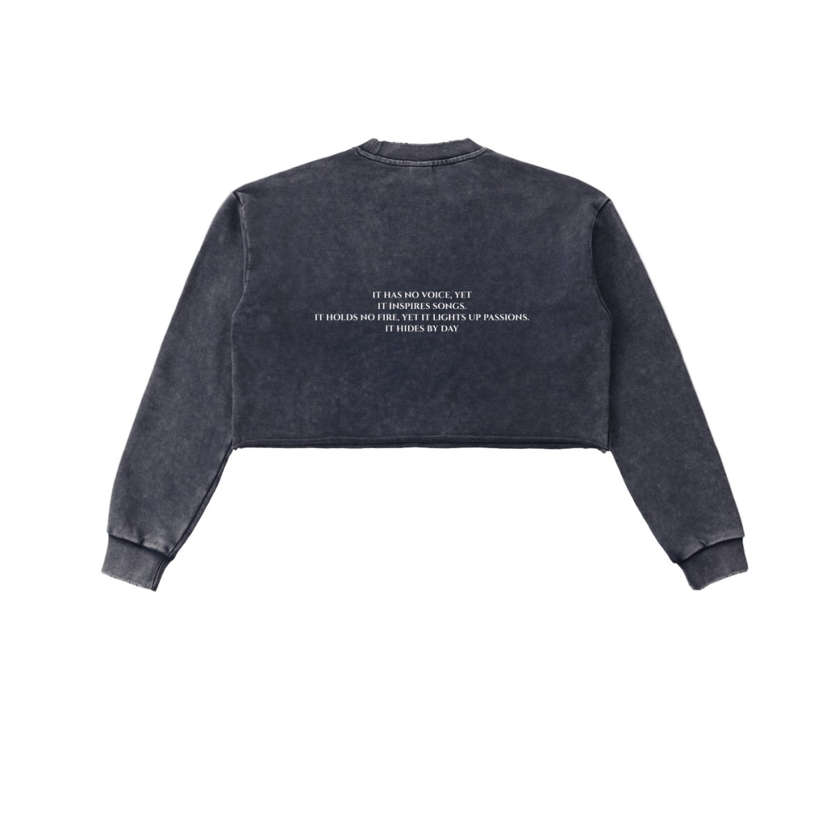 Moon Oath | Snow Washed Raw Edge Cropped Sweatshirt
