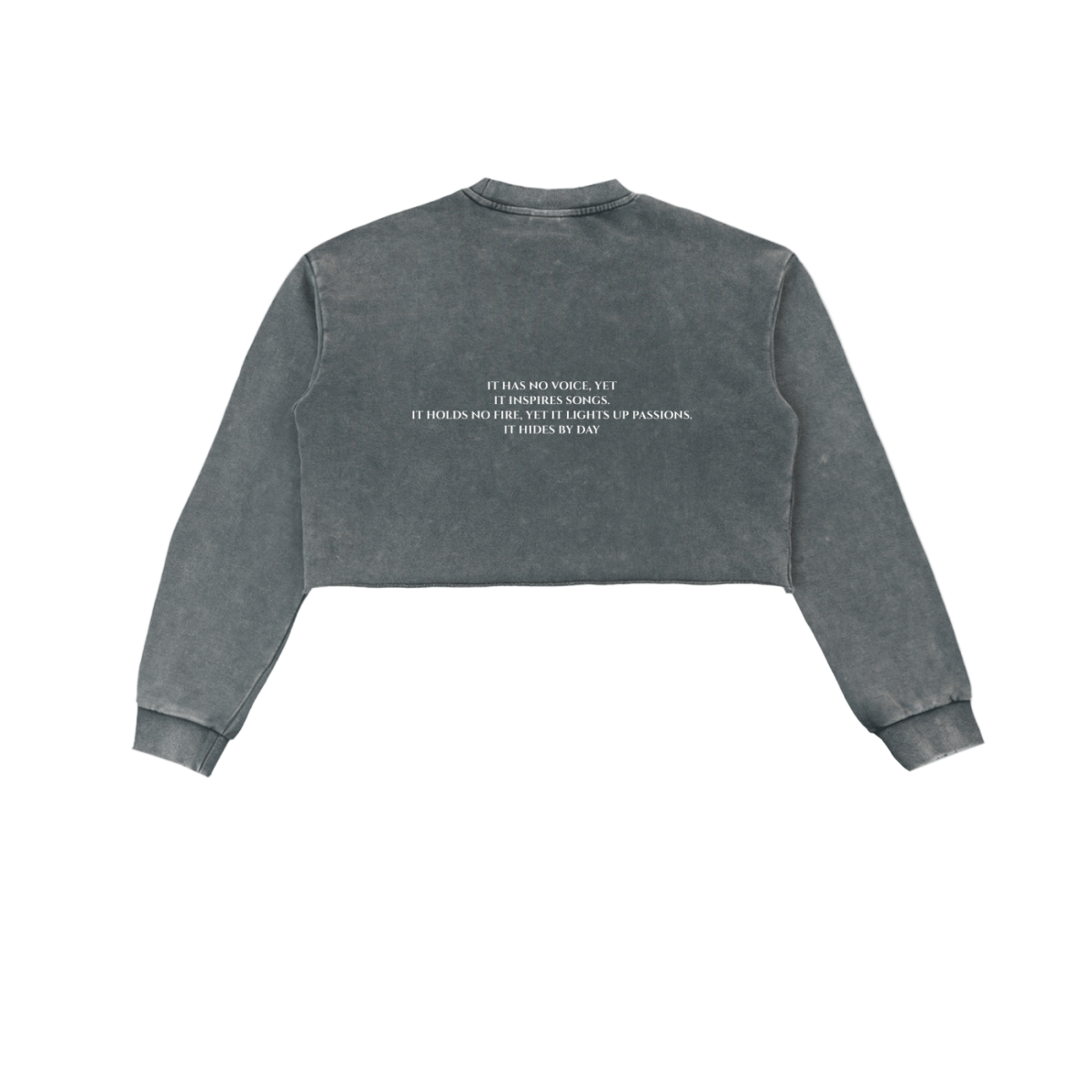 Moon Oath | Snow Washed Raw Edge Cropped Sweatshirt