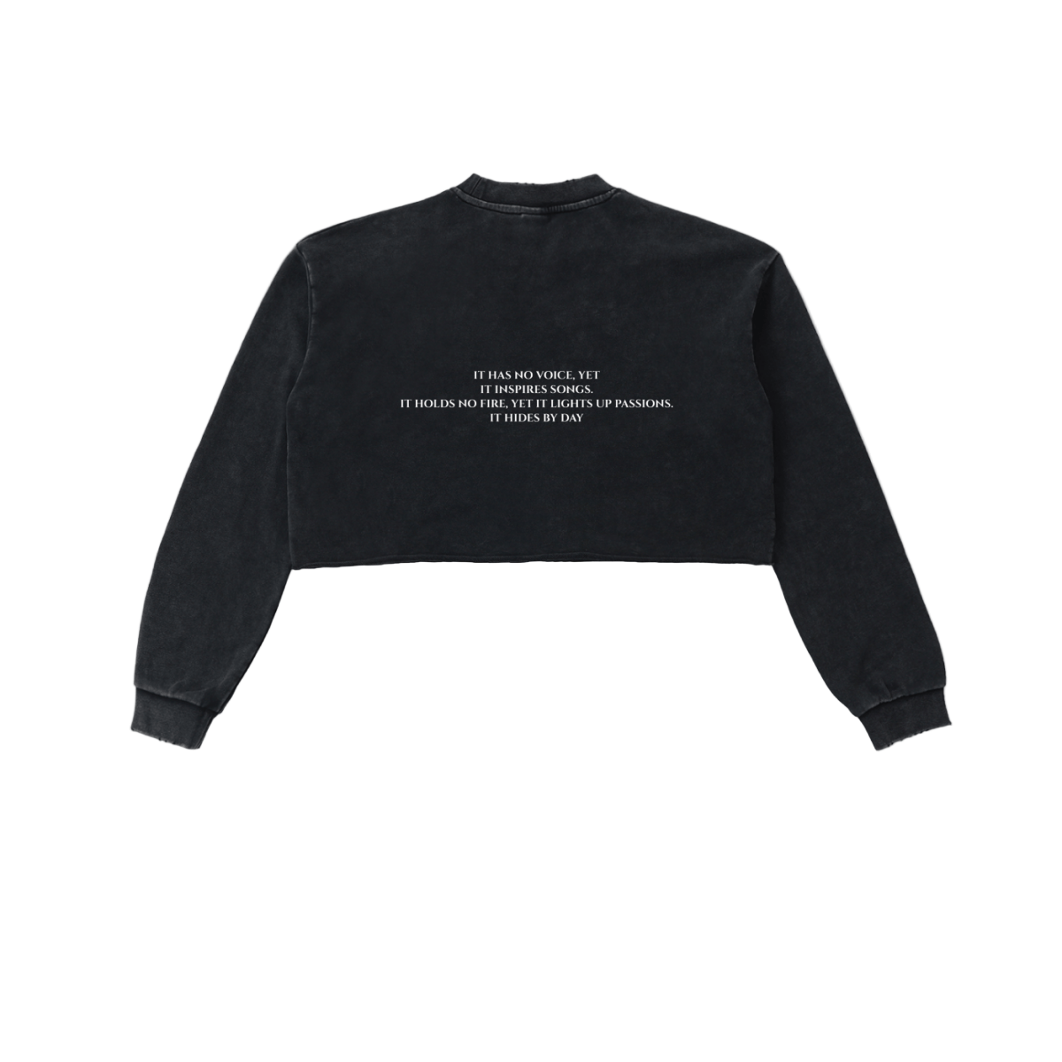 Moon Oath | Snow Washed Raw Edge Cropped Sweatshirt