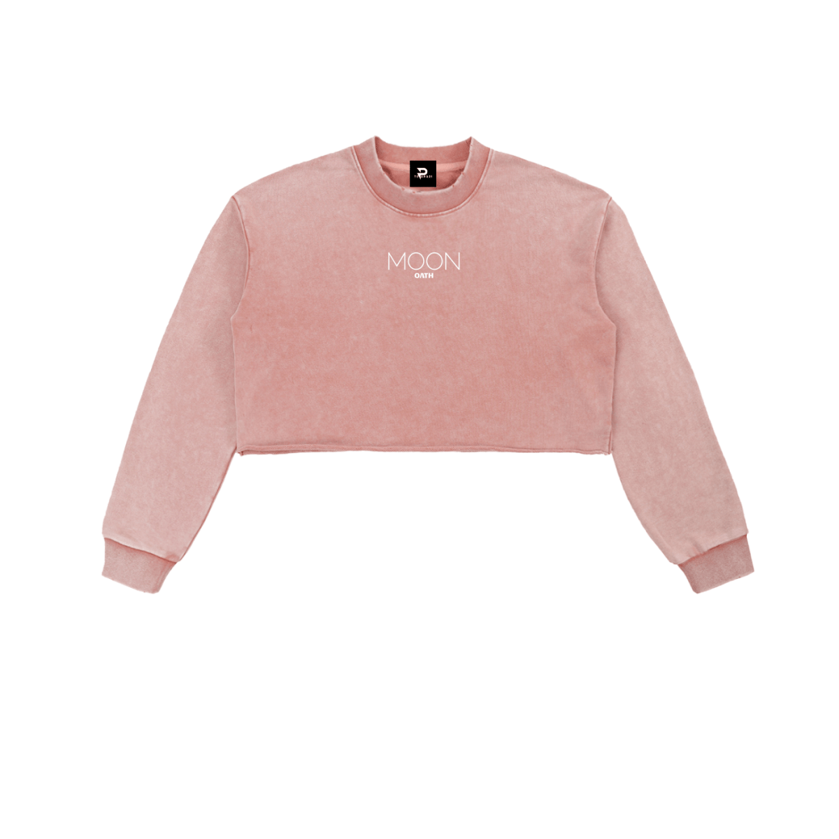  S Moon Oath | Snow Washed Raw Edge Cropped Sweatshirt
