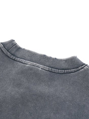 Moon Oath | Snow Washed Raw Edge Cropped Sweatshirt
