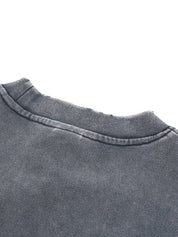 Moon Oath | Snow Washed Raw Edge Cropped Sweatshirt