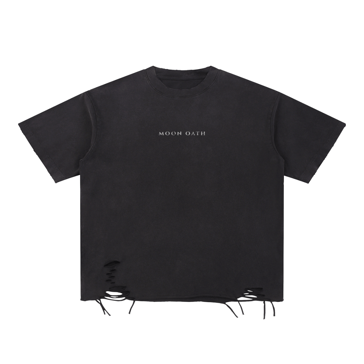  S Moon Oath | Snow Washed Raw-Hem T-Shirt