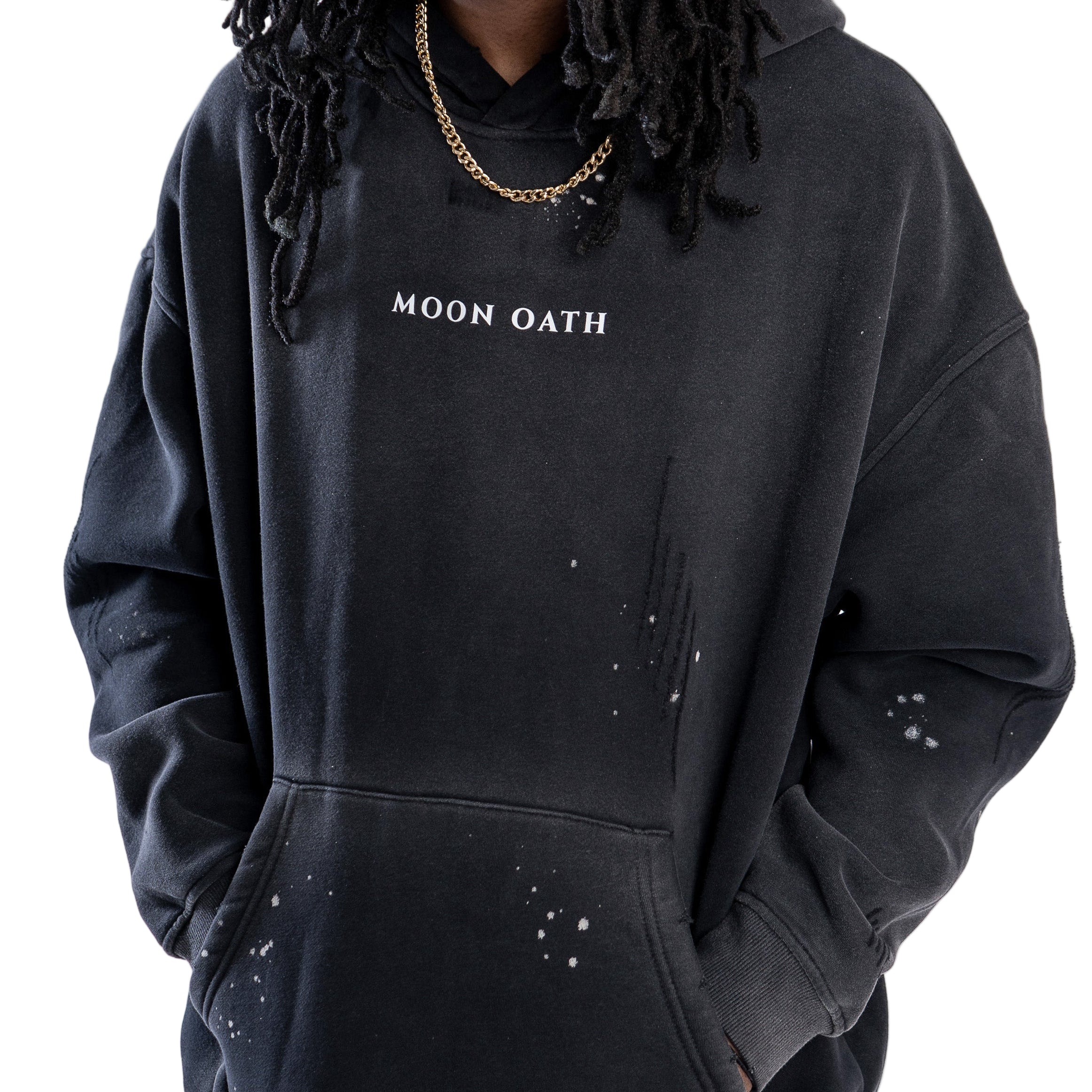  S Moon Oath | Vintage Frayed Fleece Hoodie