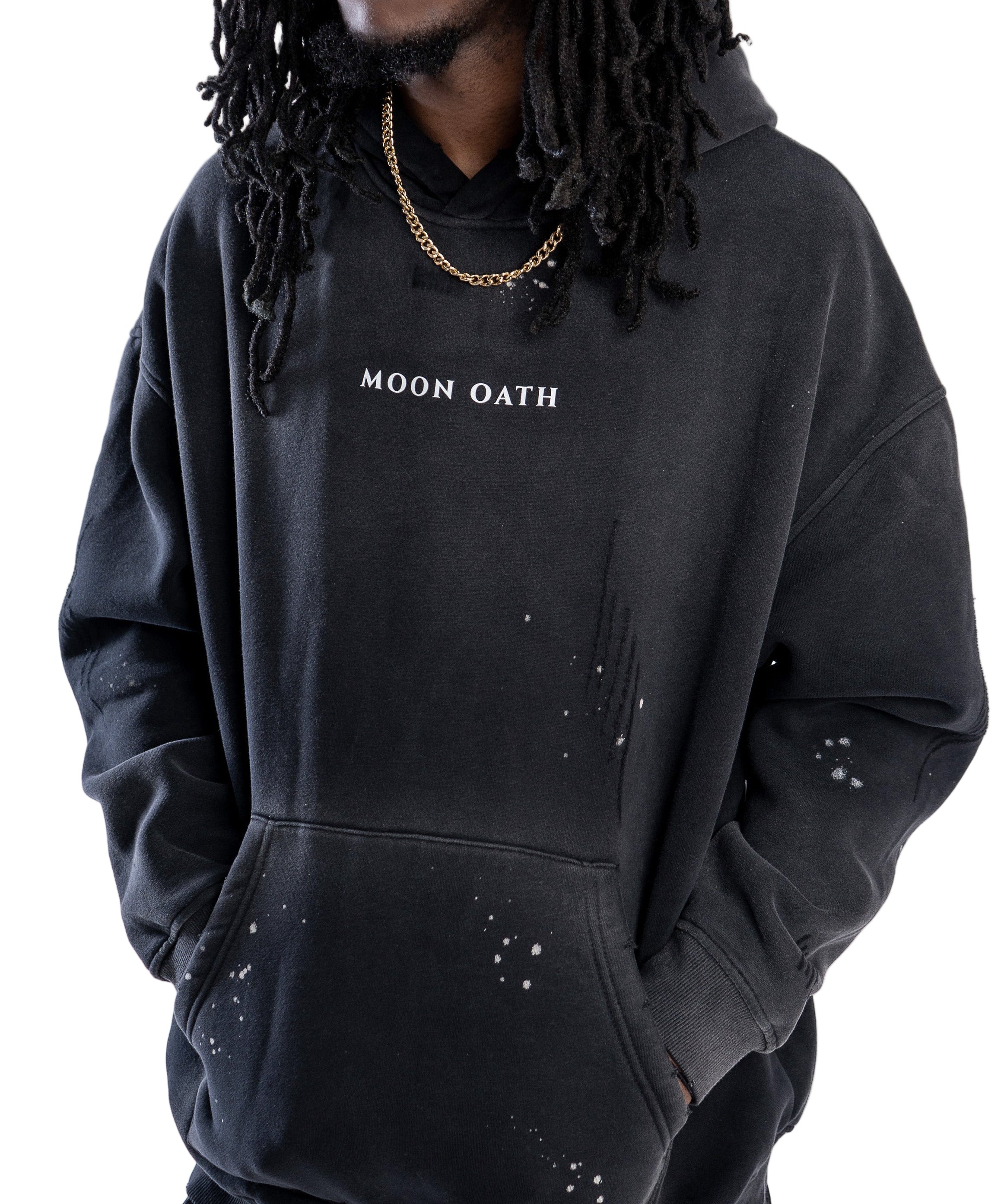  S Moon Oath | Vintage Frayed Fleece Hoodie