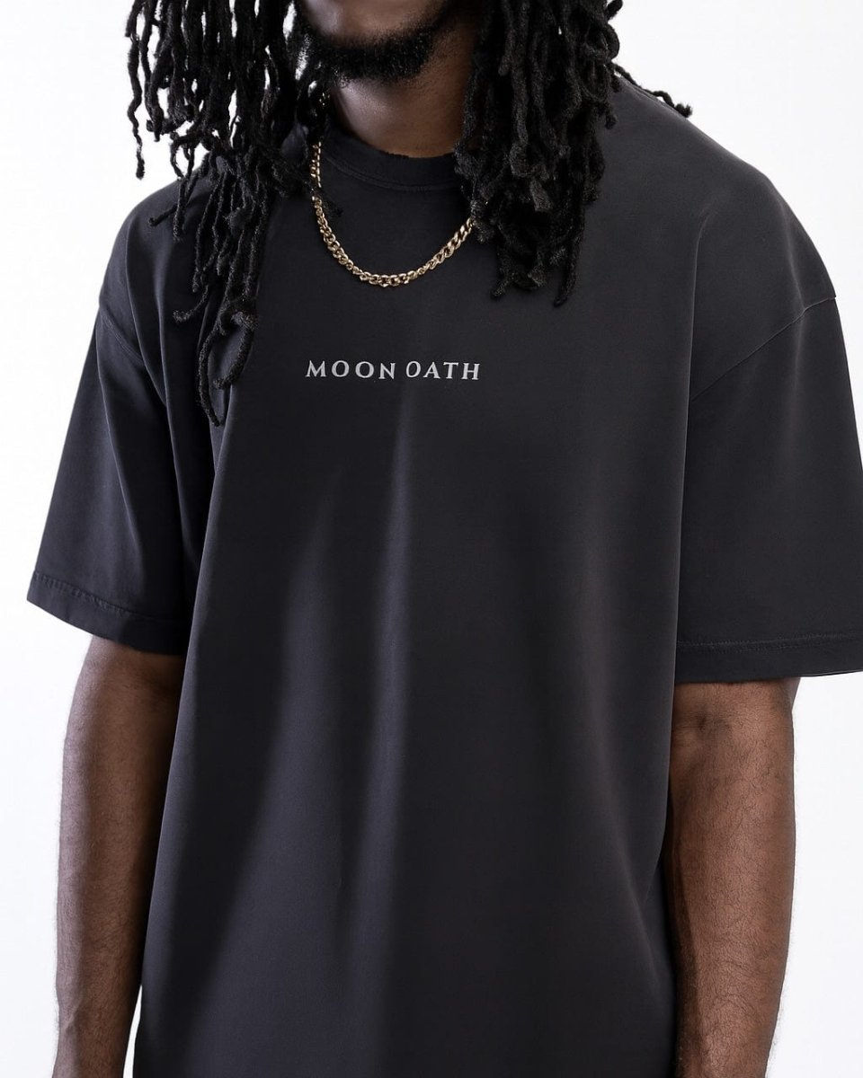 Black / S Moon Oath | Vintage Hand-Frayed Tee