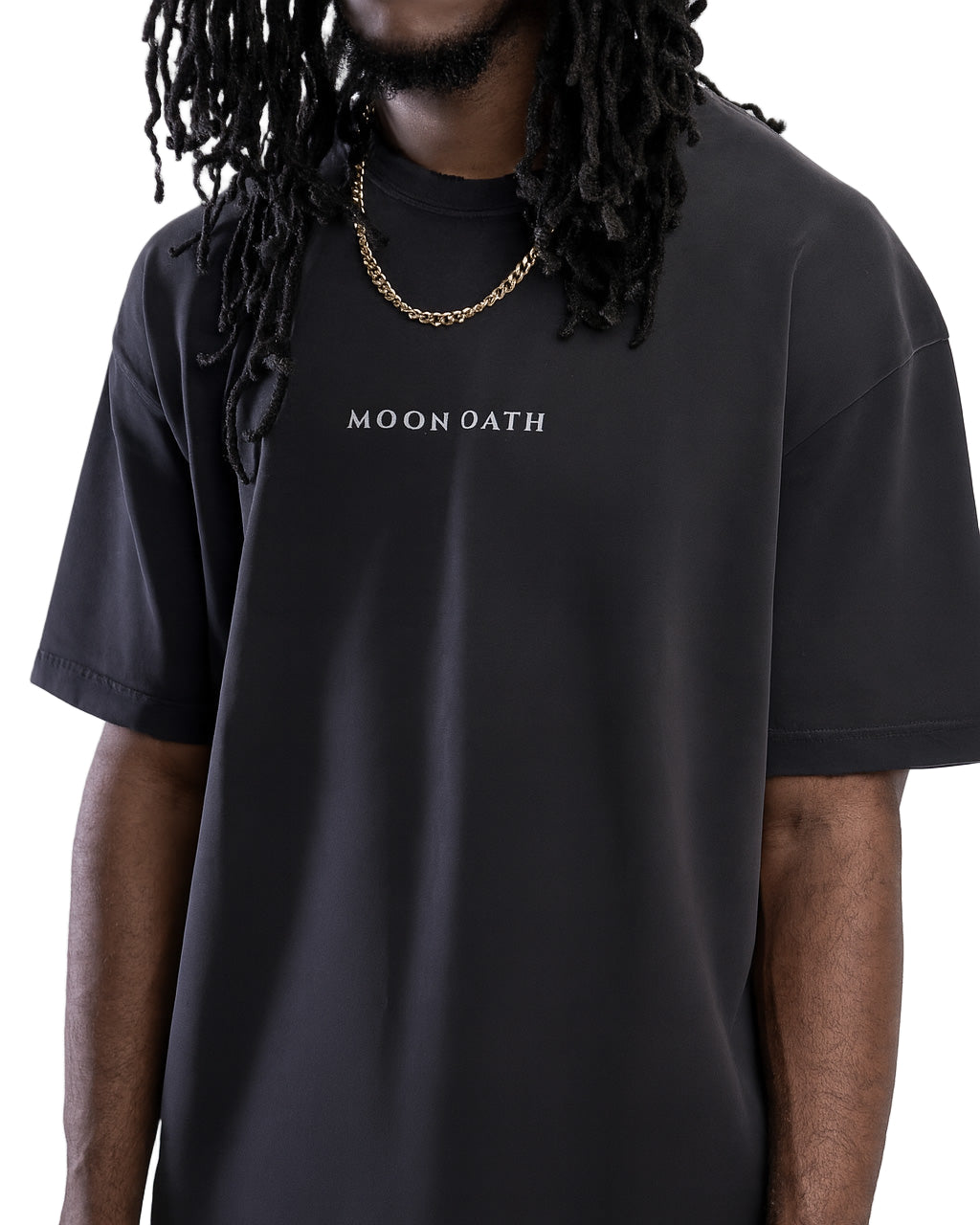 Black / S Moon Oath | Vintage Hand-Frayed Tee
