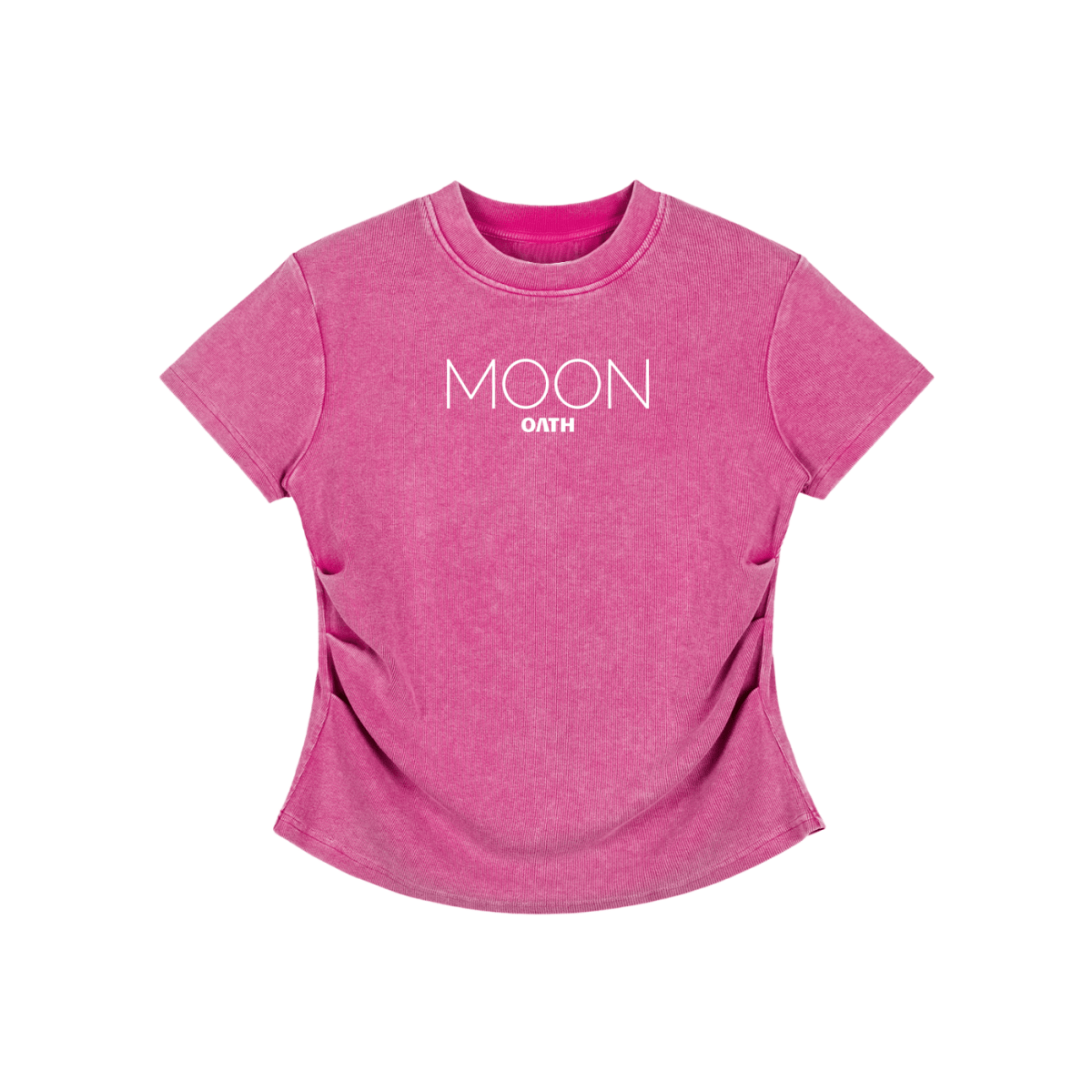  S Moon Oath | Vintaged-Wash Bodycon Cotton T-Shirt