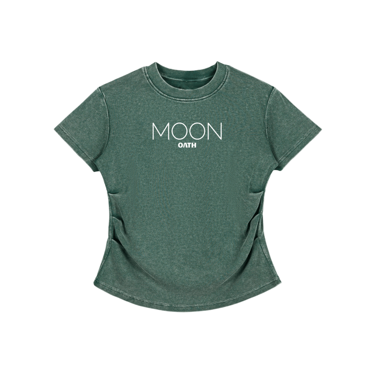  S Moon Oath | Vintaged-Wash Bodycon Cotton T-Shirt