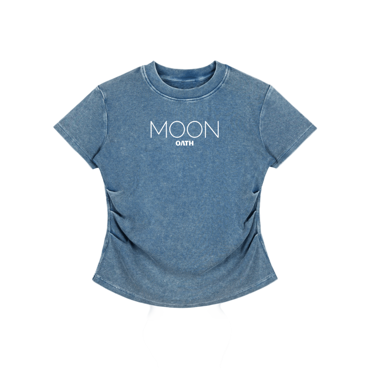  S Moon Oath | Vintaged-Wash Bodycon Cotton T-Shirt