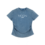 Moon Oath | Vintaged-Wash Bodycon Cotton T-Shirt