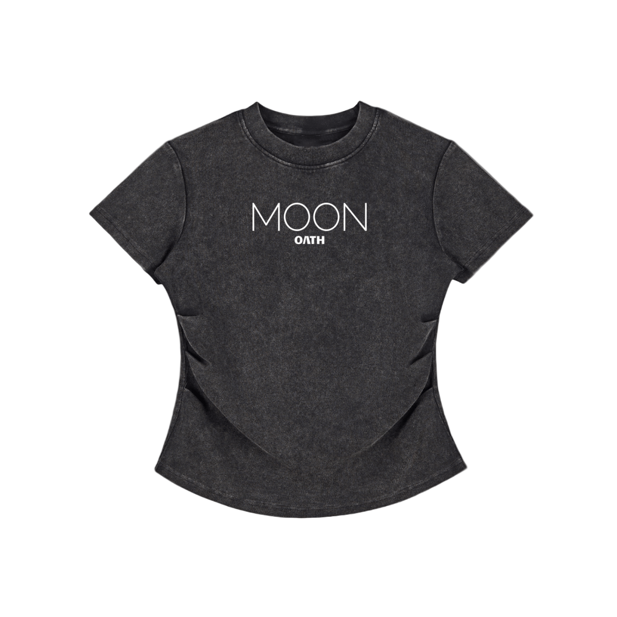 Moon Oath | Vintaged-Wash Bodycon Cotton T-Shirt