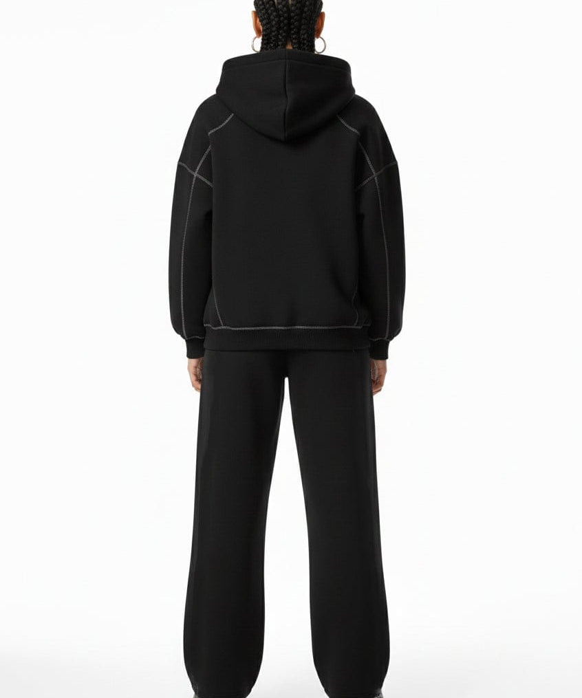 Moon Oath | Women’s Black Contrast Fleece Set