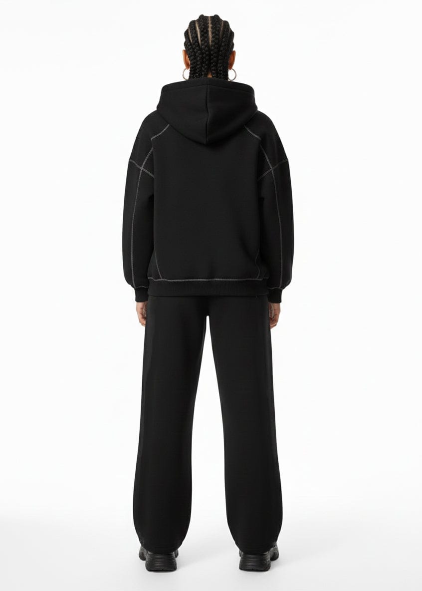 Moon Oath | Women’s Black Contrast Fleece Set