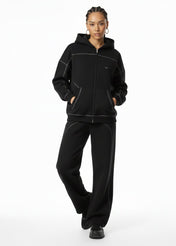 S / S Moon Oath | Women’s Black Contrast Fleece Set