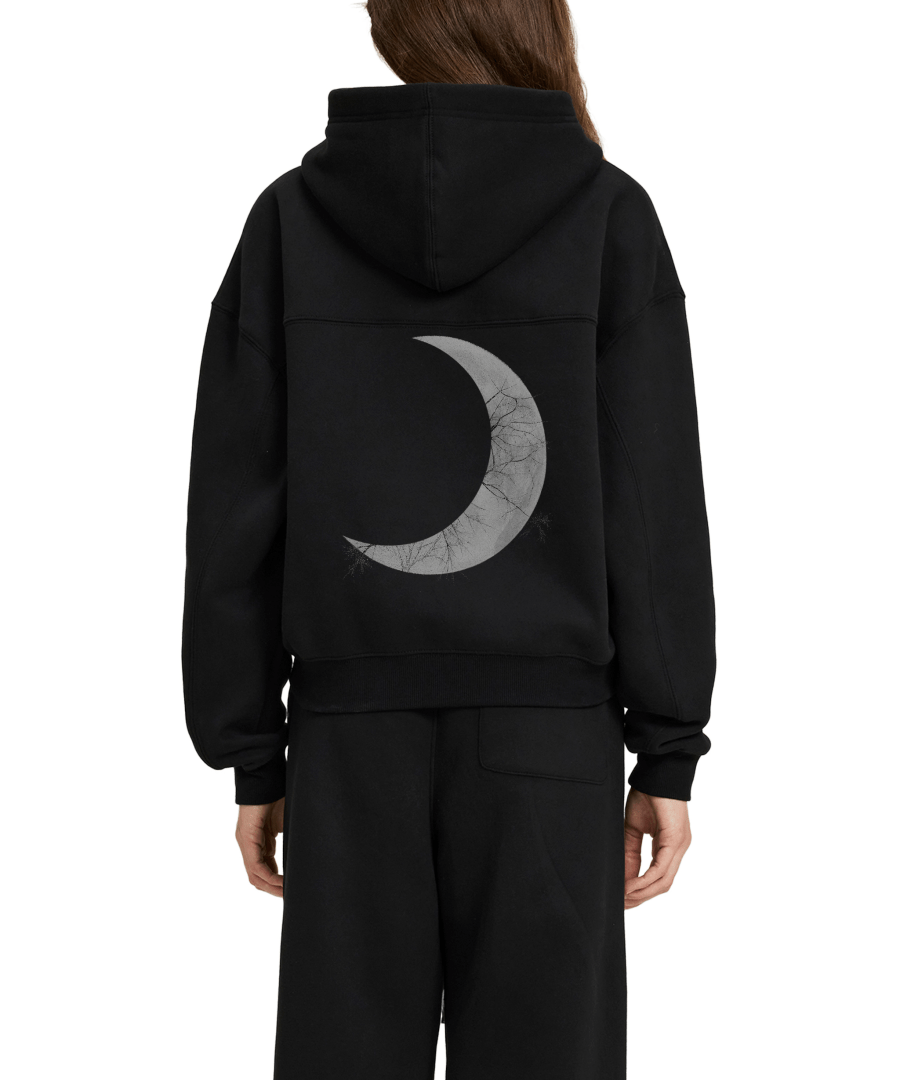 Moon Oath | Fleece Zip-Up Boxy Hoodie For Women