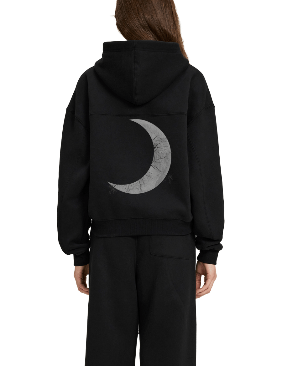 Moon Oath | Fleece Zip-Up Boxy Hoodie For Women