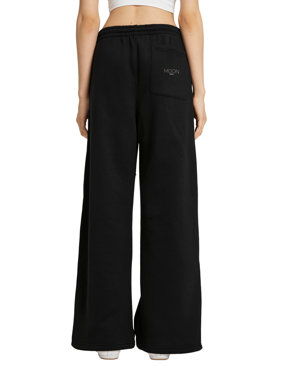  S Moon Oath | Fleece Drawstring Straight-Leg Sweatpants For Women