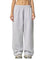 Flower Gray / S Moon Oath | Women's Contrast-Stitched Fleece Sweatpants