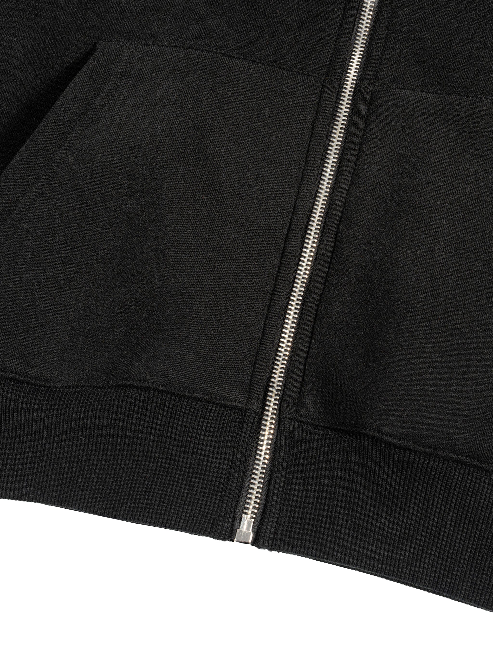 Fleece Zip-Up Boxy Hoodie For Men