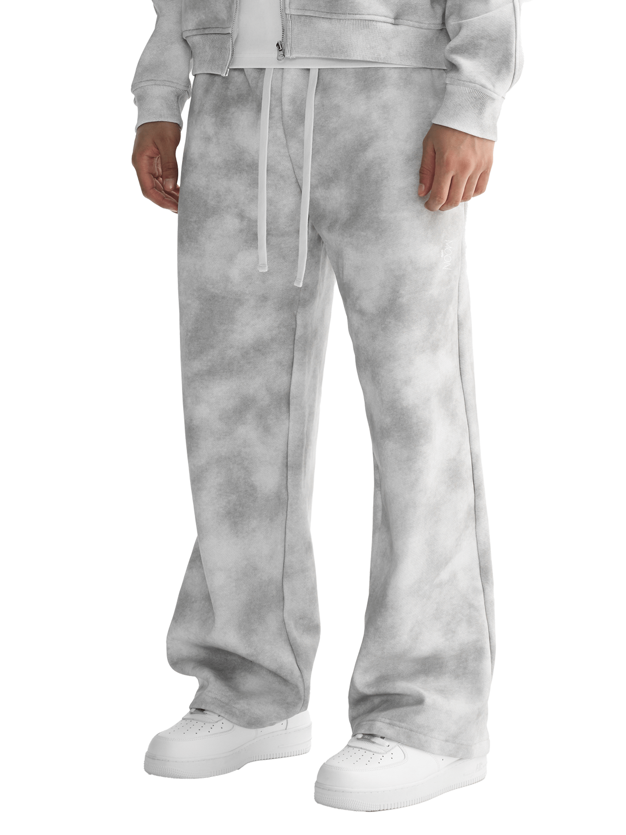 Gray / S Moon Oath | Dirty Washed Fleece Sweatpants