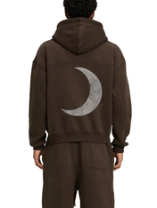 Moon Oath | Fleece Zip-Up Boxy Hoodie For Men