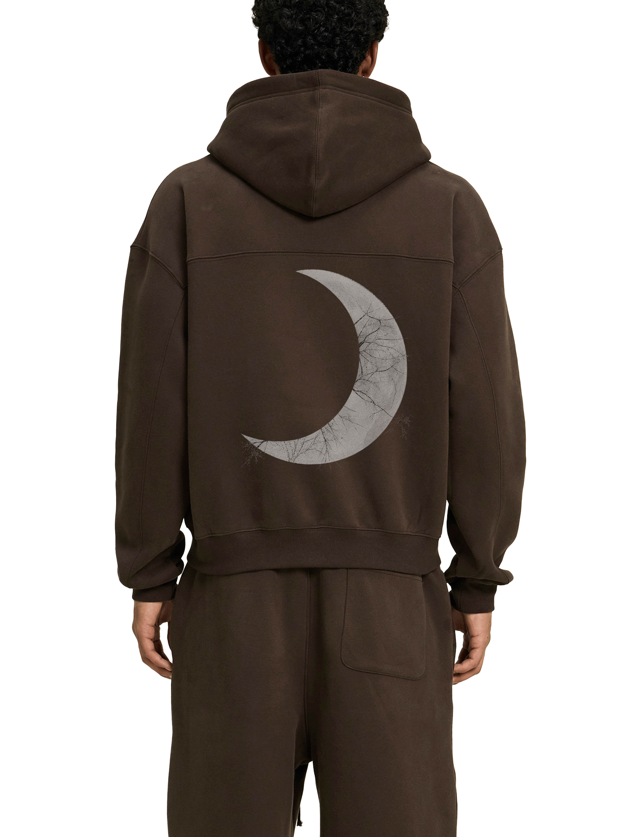 Moon Oath | Fleece Zip-Up Boxy Hoodie For Men