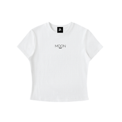 White / XS Moon Oath | Essential Bodycon Crewneck T-Shirt