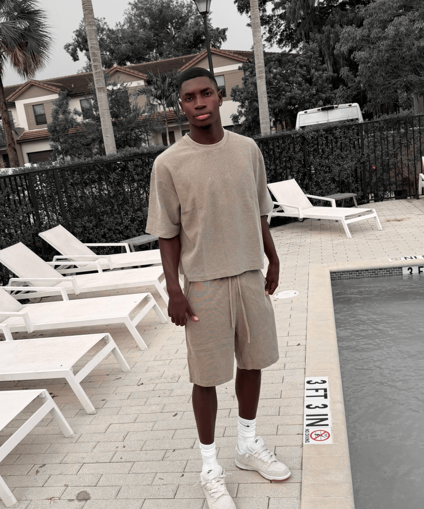 Stone Grid 001 Boxy Tee + Shorts - TOPARADI