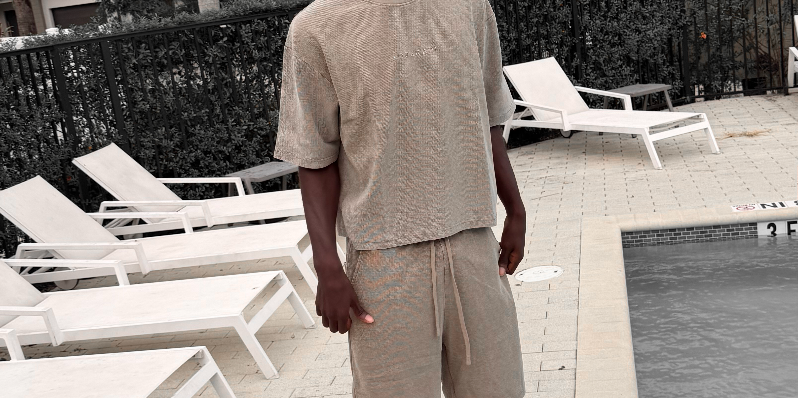 Stone Grid 001 Boxy Tee + Shorts - TOPARADI