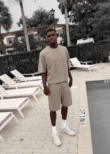 Stone Grid 001 Boxy Tee + Shorts