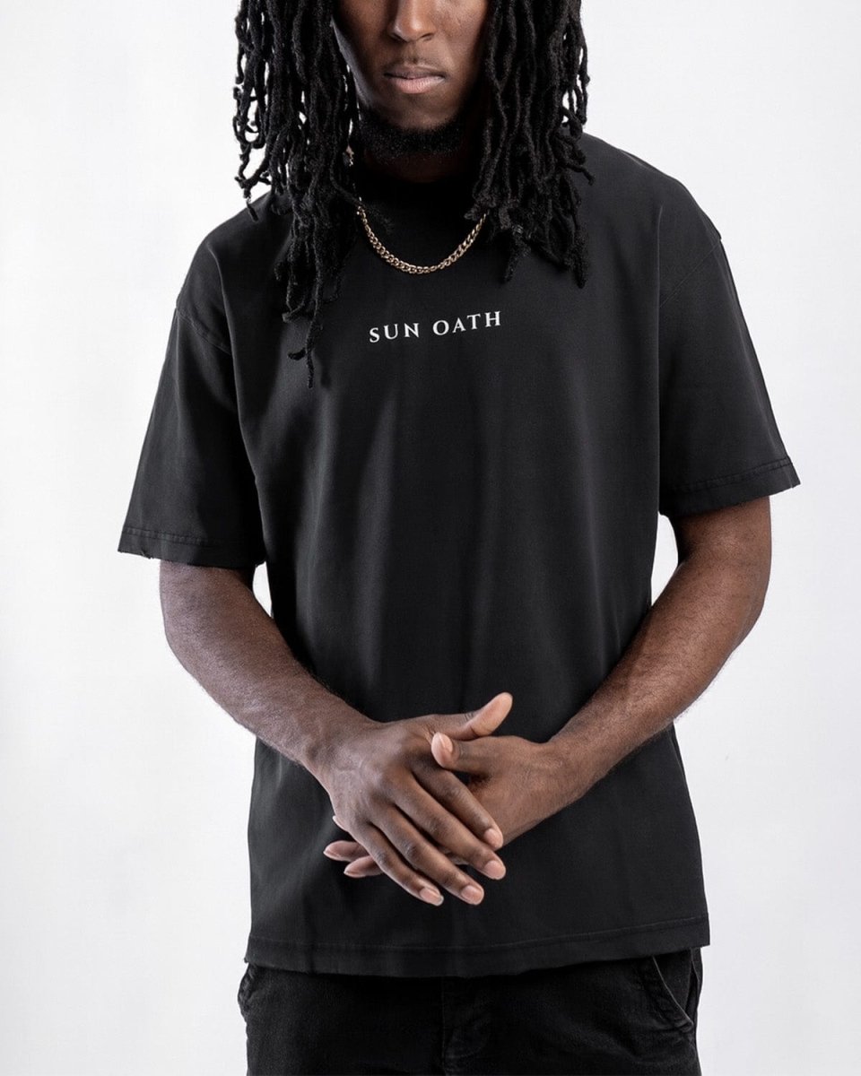 Black / S Sun Oath | Vintage Hand-Frayed Tee