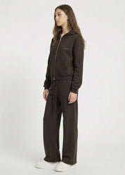 S / S Moon Oath | Women’s Brown Fleece Set